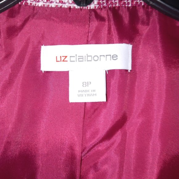 Liz Claiborne Blazer – Rose/Magenta Check Checkered – Size 8 P / 8 Petite NWT - Picture 5 of 7